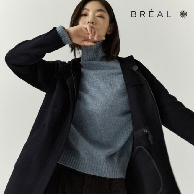 브리엘 후디드 핸드메이드 울코트