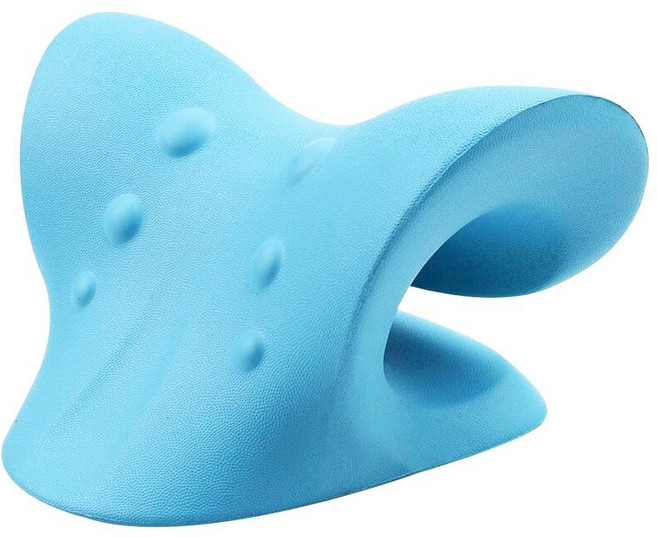 경추 마사지 베개 U자형 중력 지압 목 및 어깨 블루, 1) Blue, 02 Blue