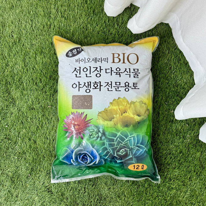 선인장다육식물 야생화전문용토, 1개, 12L