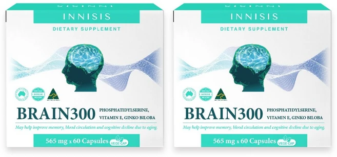 프리미엄 이니시스 브레인300 60캡슐 포스파티딜세린+징코+비타민E 기억력 인지력 영양제, 60정, 2개 - 쿠팡