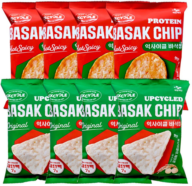 CJ 익사이클 바삭칩 45g X 8봉 (오리지널 4봉/핫스파이시 4봉)