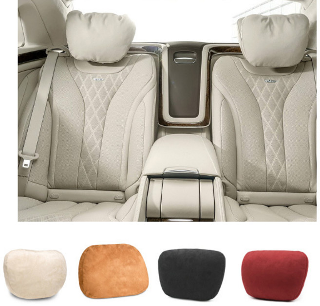 수입차 스웨이드 목쿠션 벤츠 편의 용품 아우디 편의 용품, (04)레드, 1개