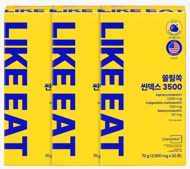 알파CD 라이킷 쓸림쏙 씬덱스 3500 알파씨디 슬림쏙 알파싸이클로덱스트린, 3.5g, 60개