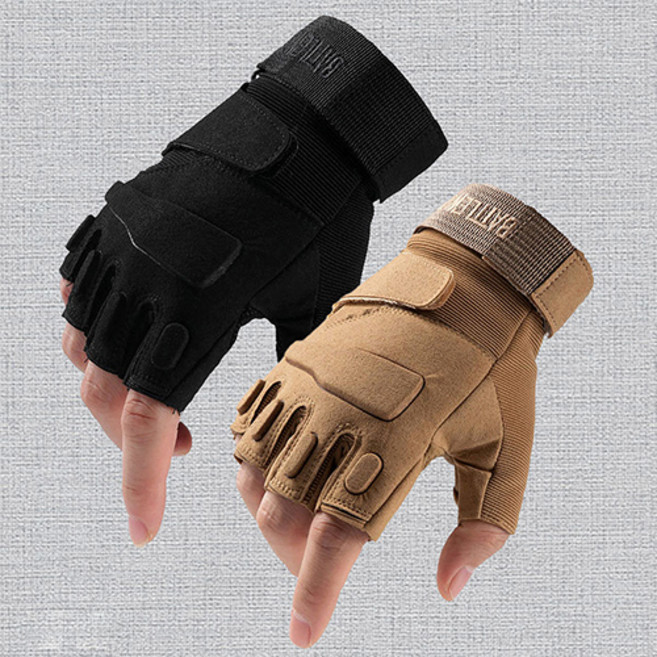 스텝몰 다용도 밀리터리 아웃도어 전술 작업 반장갑, 블랙, 1개
