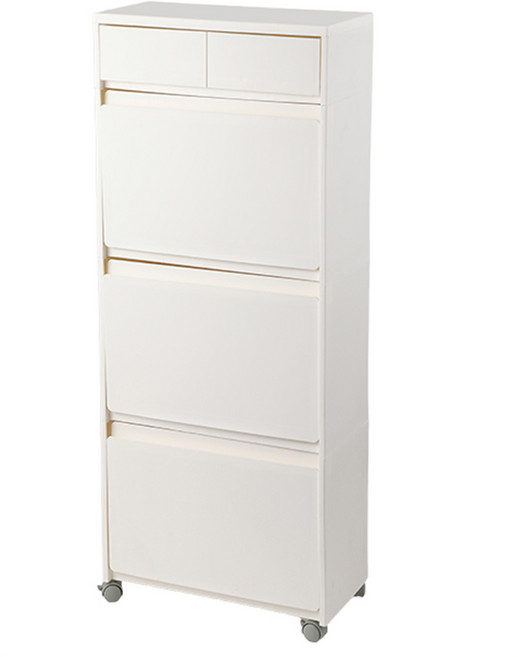 수납하마 폭좁은 틈새수납장 이동식 슬림장 다용도 수납장, 화이트(소), 1개