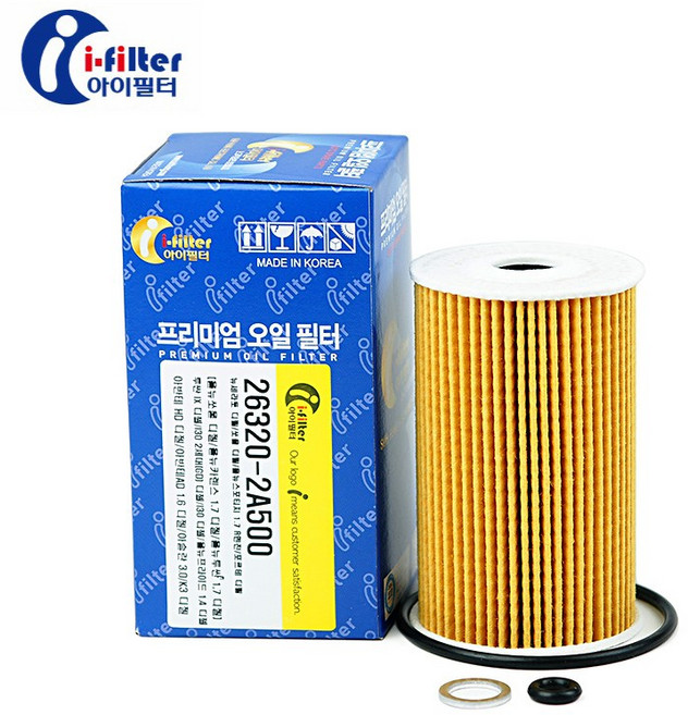 LF쏘나타 쏘나타뉴라이즈 1.7 디젤 (15-18년) 프리미엄 오일필터 / 26320 2A501, 1개, LF쏘나타 1.7 디젤 / 26320 2A501
