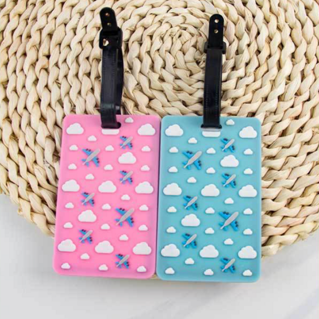 [1+1]여행용 비행기 구름 비행기 캐리어 네임텍 세트