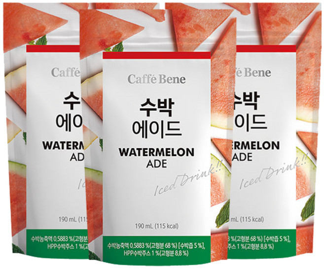 카페베네 수박에이드, 190ml, 20개