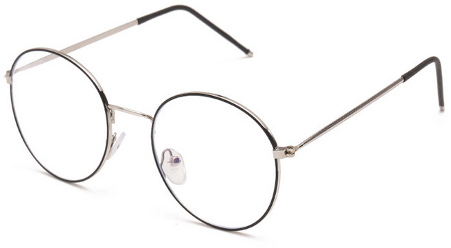 동글이 블루라이트 차단 안경테 여성 남성 주니어 중학생 메탈 실테 긱시크 안경