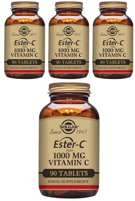 Solgar 에스터-C 플러스 비타민 C 1000mg 타블렛, 90정, 4개 - 쿠팡
