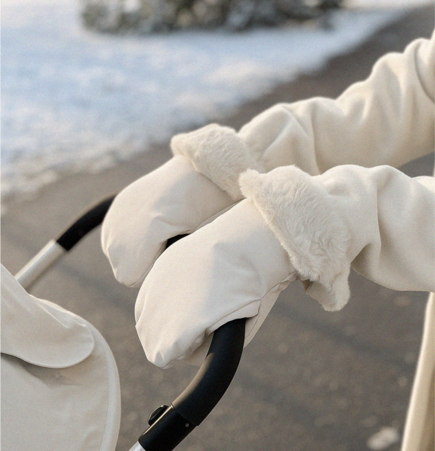 뚜뚜 유모차 웨건 방수 장갑 방한 핸드머프, 1세트, 아이보리