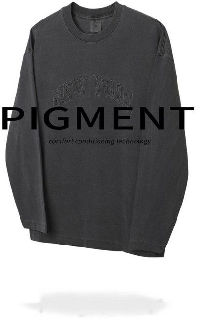 LAINE 피그먼트 뉴욕 긴팔티