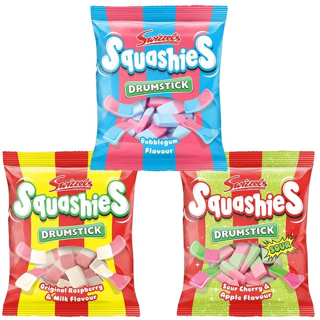 스위즐스 드럼스틱 젤리, 1세트, 버블검2개+라즈베리&밀크2개+사우어체리&애플2개 - 쿠팡