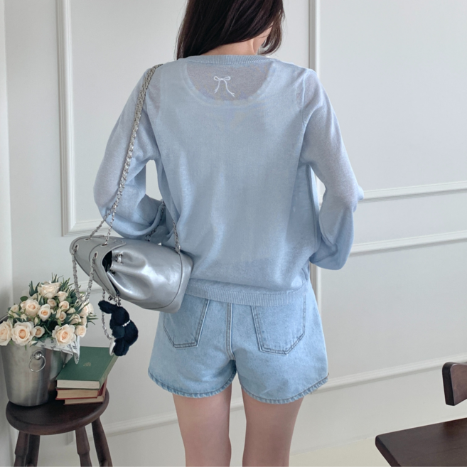 유니크코코 시스루 여름 얇은 니트 가디건 5661