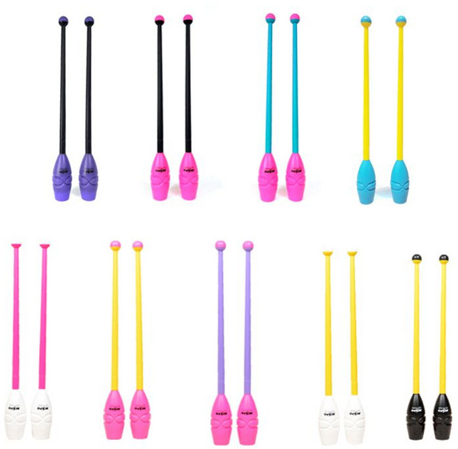 니스포 리듬체조 곤봉 45cm 멀티컬러, 블랙핑크