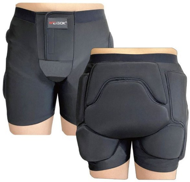 WEISOK 護臀防摔護腰褲 運動防護護具 黑色灰邊 ZHCN2409 S 號, 1個