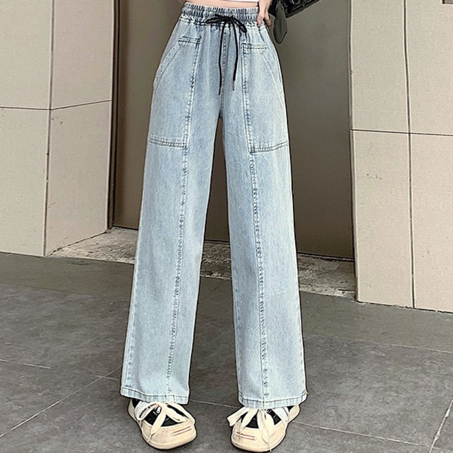 어썸풀 여성용 레힐 밴딩 데님 팬츠 A24SMP031831