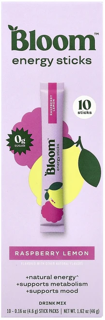 매우편하고 Bloom 에너지 스틱 라즈베리 레몬 스틱팩 10개 개당 4.6g(0.16oz) 끝내주게잘나가는상품, Bloom에너지스틱라즈베리레몬스틱팩10개개당46g016, 4.6g - 쿠팡