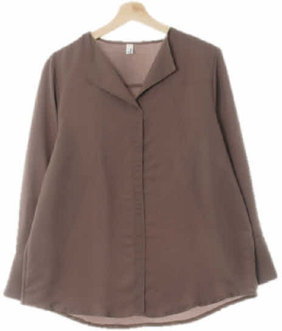 8196 로미스토리 카키 실키노버튼블라우스 [1]