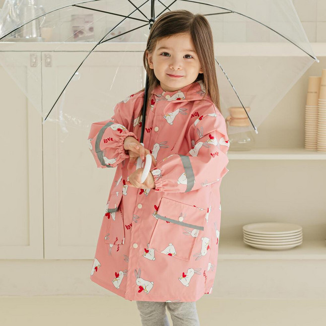 원라인 유아 아기 우비 아동 어린이 비옷 레인코트