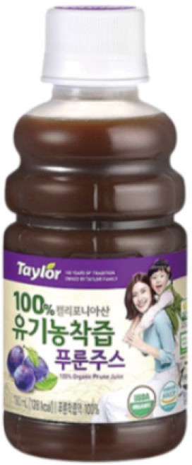 테일러 유기농 착즙 푸룬 주스, 180ml, 1개