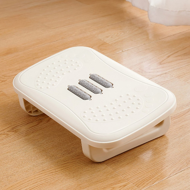 디심플 지압 책상 발받침대 발판, 크림화이트