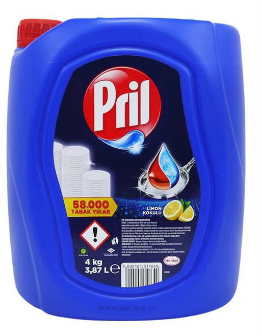 德國 Pril 濃縮高效能洗碗精 4KG 蘋果 檸檬, 1個, 檸檬（超取、店到店限1瓶）