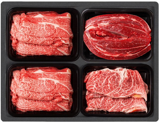 [냉장][농협안심한우] 1등급 7호 등심+불고기+불고기+국거리/각300gx4팩 총 1.2kg, 1세트
