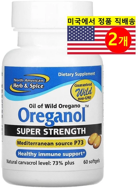 North American 노쓰 어메리칸 수퍼 스트렝스 오레가놀 Oreganol P73, 60정, 2개 - 쿠팡