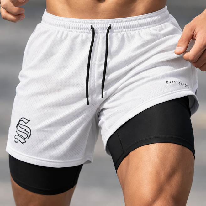 비침없는 편한 투인원 남자 레깅스 반바지 마라톤 러닝복