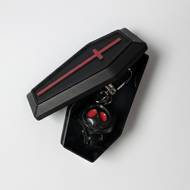 할로윈 데이 선물 키링 [3종 악마 유령 미라 까마귀 할로인 소품 핼러윈 장식 핼로윈 파티 귀신 특이한 키홀더 열쇠고리 가방악세사리 인싸템 친구선물], 1개, 악마+관케이스