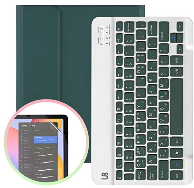 갤럭시탭S9 울트라 텔 키보드 케이스+저반사 종이질감 필름 1매, 옐로우/필름 1매, 옐로우