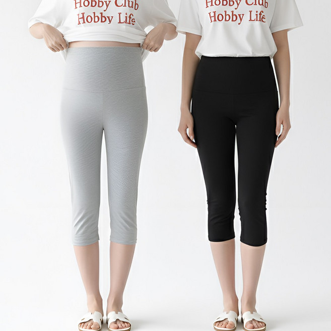 [당일출고] 수엠W 허리조절 만삭가능 임부 7부 레깅스 1+1