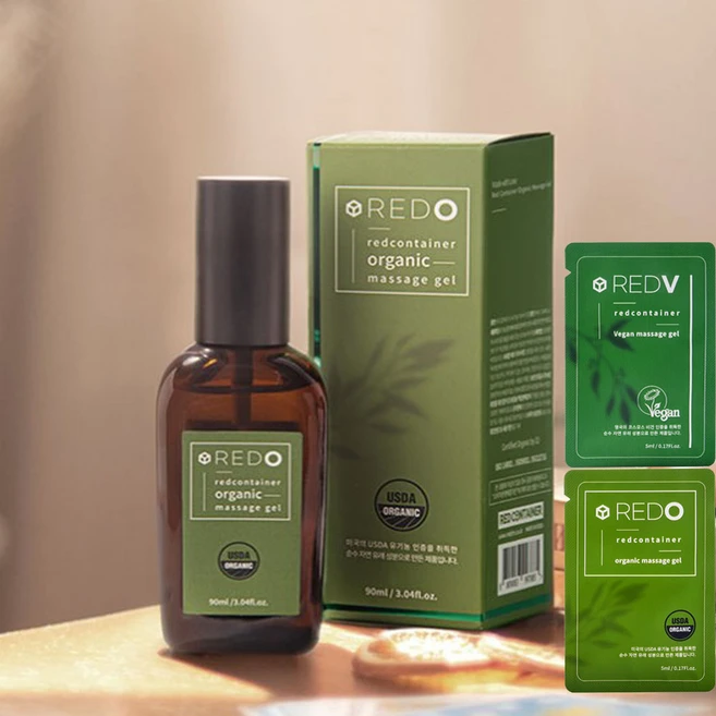 레드컨테이너 REDO 유기농 마사지젤 + 휴대용팩젤 2P증정, 1개, 90ml - 쿠팡