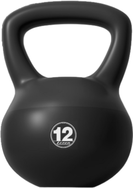 LEZER 軟式壺鈴 健身訓練器材 核心肌群鍛鍊, 黑色, 1個, 12kg
