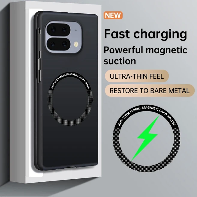 맥세이프 케이스 구글 픽셀 10 프로 폴드 슬림 마그네틱 커버 2 무선 충전 쉘, 03 구글 픽셀 9 프로 폴드, 04 Black