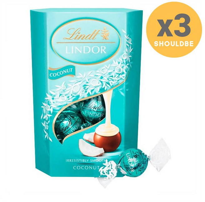 린트 린도르 코코넛 트러플 Lindt Lindor 200g, 3개