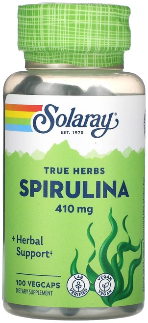 Solaray True Herbs 스피룰리나 410mg 베지 캡슐 100정, SolarayTrueHerbs스피룰리나410mg베지캡슐, 1개 - 쿠팡