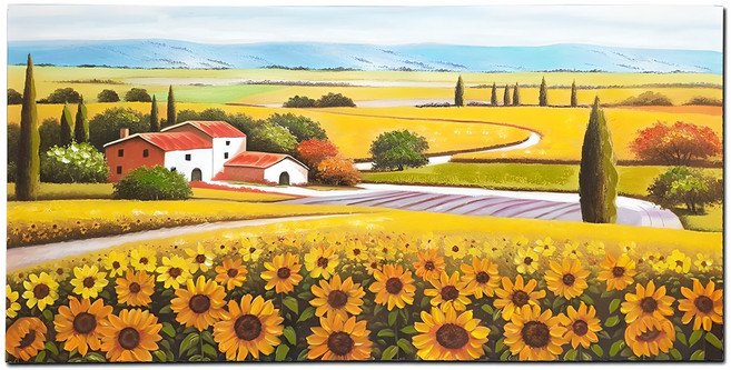 해바라기 황금 들판 그림 액자 벽장식소품 33JC07, 혼합색상