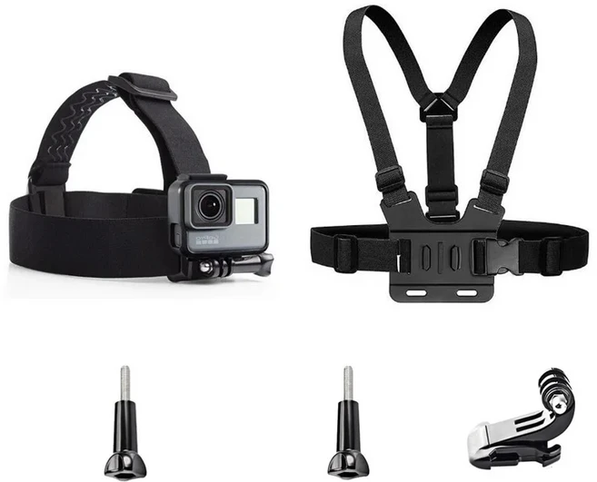 호환 GoPro Hero 12 9 8 7 6 5용 가슴 스트랩 헤드 벨트 블랙 샤오미 Yi 4K Sjcam Sj4000 Insta360 액션캠, 02 Chest Strap Head
