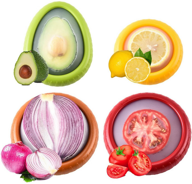 과일 보관 용기 실리콘 야채 정리함 짜투리 채소 보관용기양파 보관함짜투리, 1세트, 4개