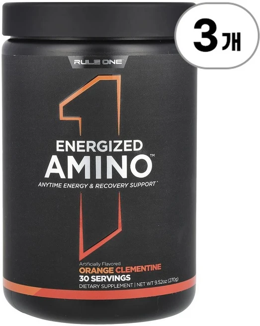 룰원 프로틴 에너자이즈드 아미노 오렌지 클레멘타인 Rule One Proteins Energized Amino Orange Clementine 270g, 3개 - 쿠팡