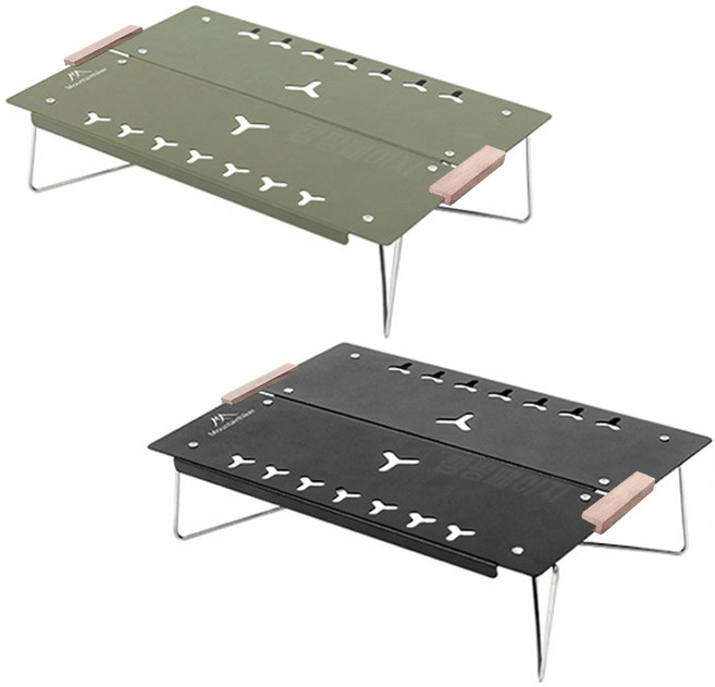 캠핑페이지 백패킹 접이식 초경량 미니 일체형 캠핑테이블, 카키-1개