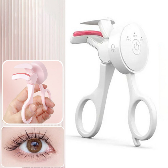 스마트 전기 뷰러 3단온도 속눈썹고데기 휴대용 온열뷰러 Type-C충전식, 흰색