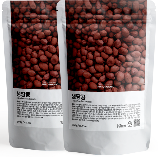 푸로가닉 페루산 생땅콩, 2개, 300g