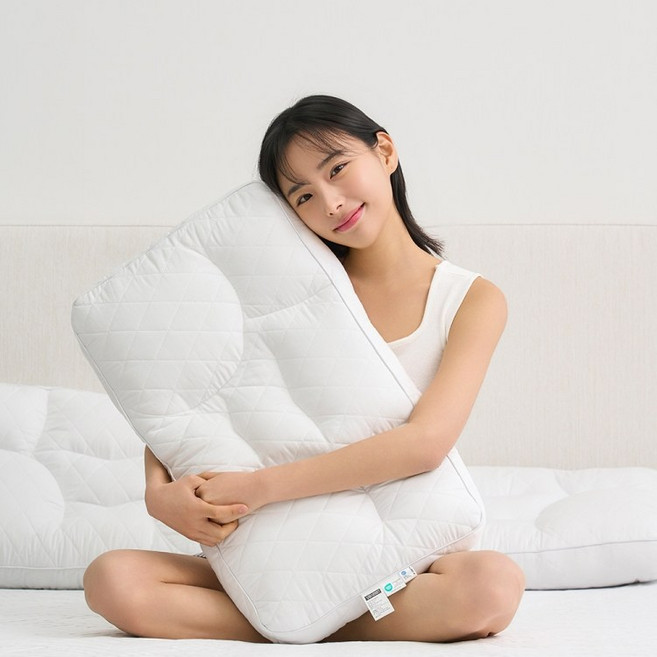 쿨메이트 프레쉬 베개 오코텍스 양모 필로우 꿀잠 경추 베개, 1개, 화이트