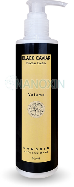 나녹신 블랙캐비어 헤어 볼륨 프로틴 크림 - 살롱 전용 펌프형, 1개, 200ml