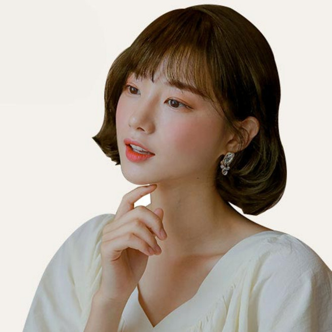 가발매니아 앞머리가발 에어뱅, 내츄럴브라운, 1개