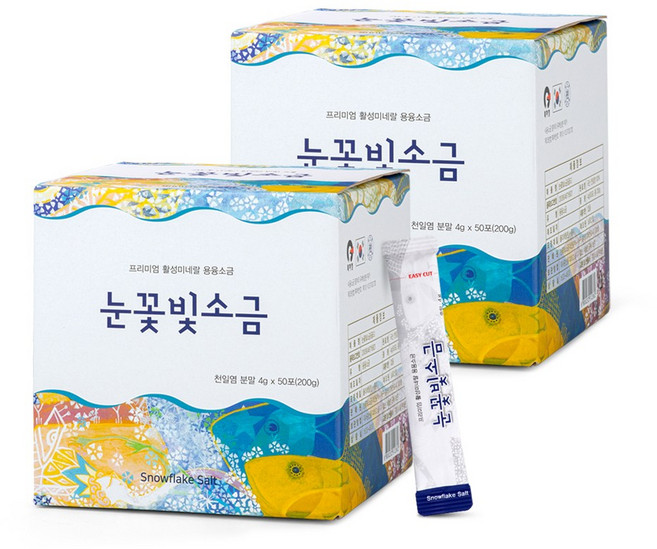 눈꽃빛소금 1200도 미네랄 용융소금 알칼리 휴대용 스틱, 200g, 2개