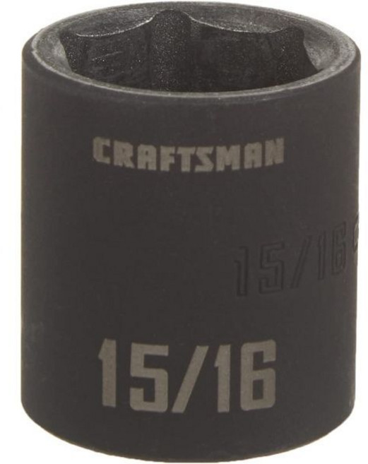 CRAFTSMAN 소켓 복스알 장인 얕은 임팩트 SAE 1/2인치 드라이브 15/16인치 6포인트CMMT15857, 15/16"